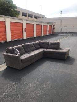 High End Quality Microfiber In Neutral Grey Modern Sectional Sofa Living Room