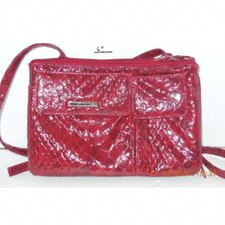 Koltov red reptile print purse