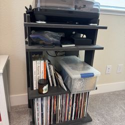Line Phono Turntable Stand with Record Storage