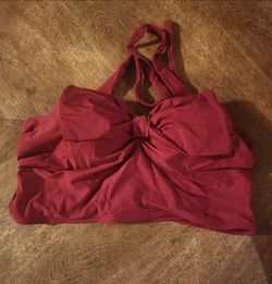 Red Halter Swim Top