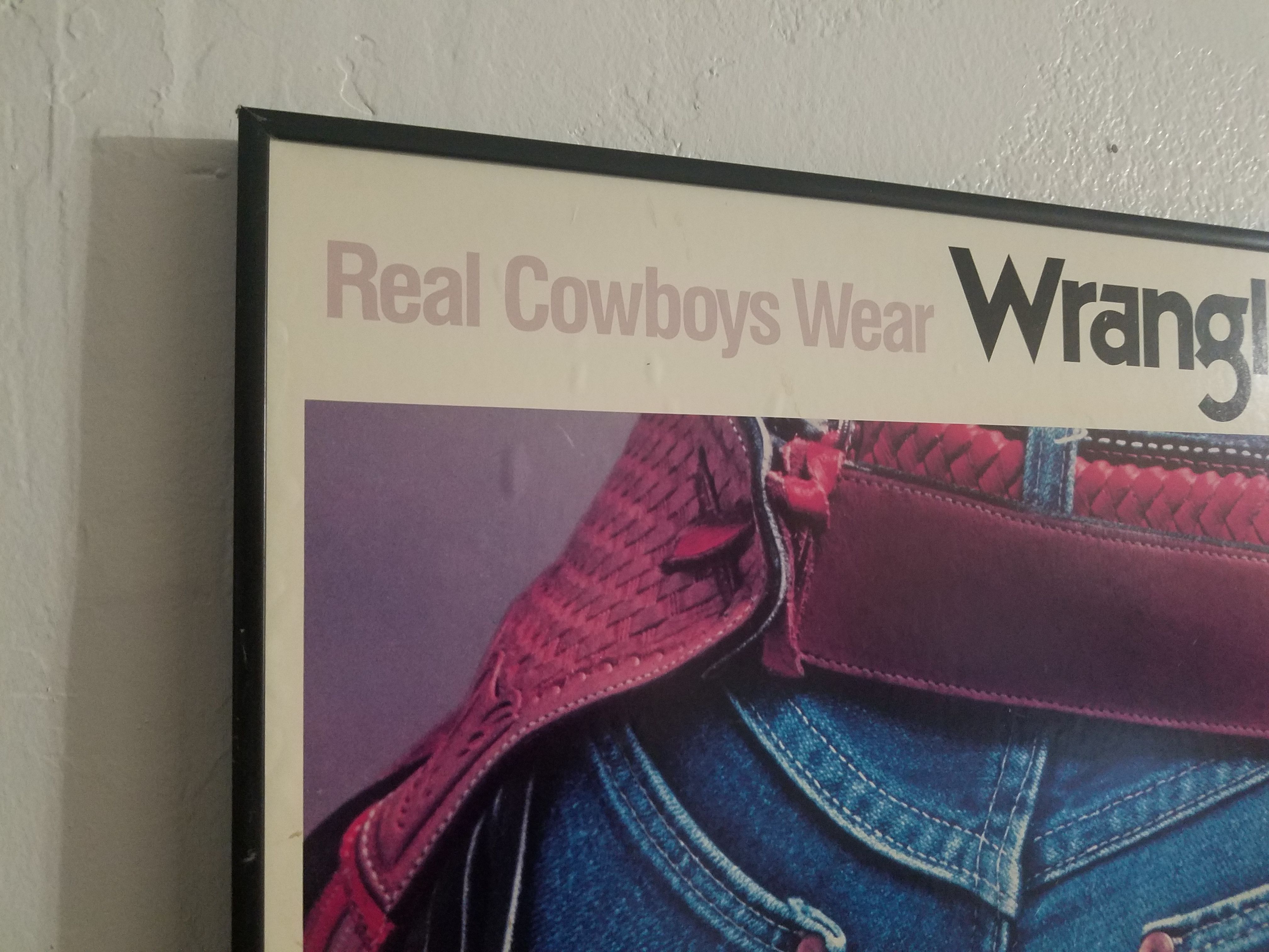 Vintage '88 Store Display POSTER WRANGLER Jeans Ad Rodeo Cowboys  Association Framed and Matted for Sale in Guadalupe, AZ - OfferUp