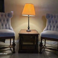 4-piece set: two chairs, nightstand, lamp, and energy-saving bulb at a reasonable price.