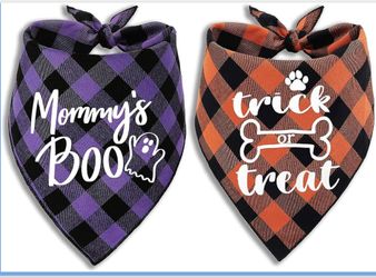 Halloween Dog/Cat Bandanas 2 in pack measures 15.9 x 22 inches