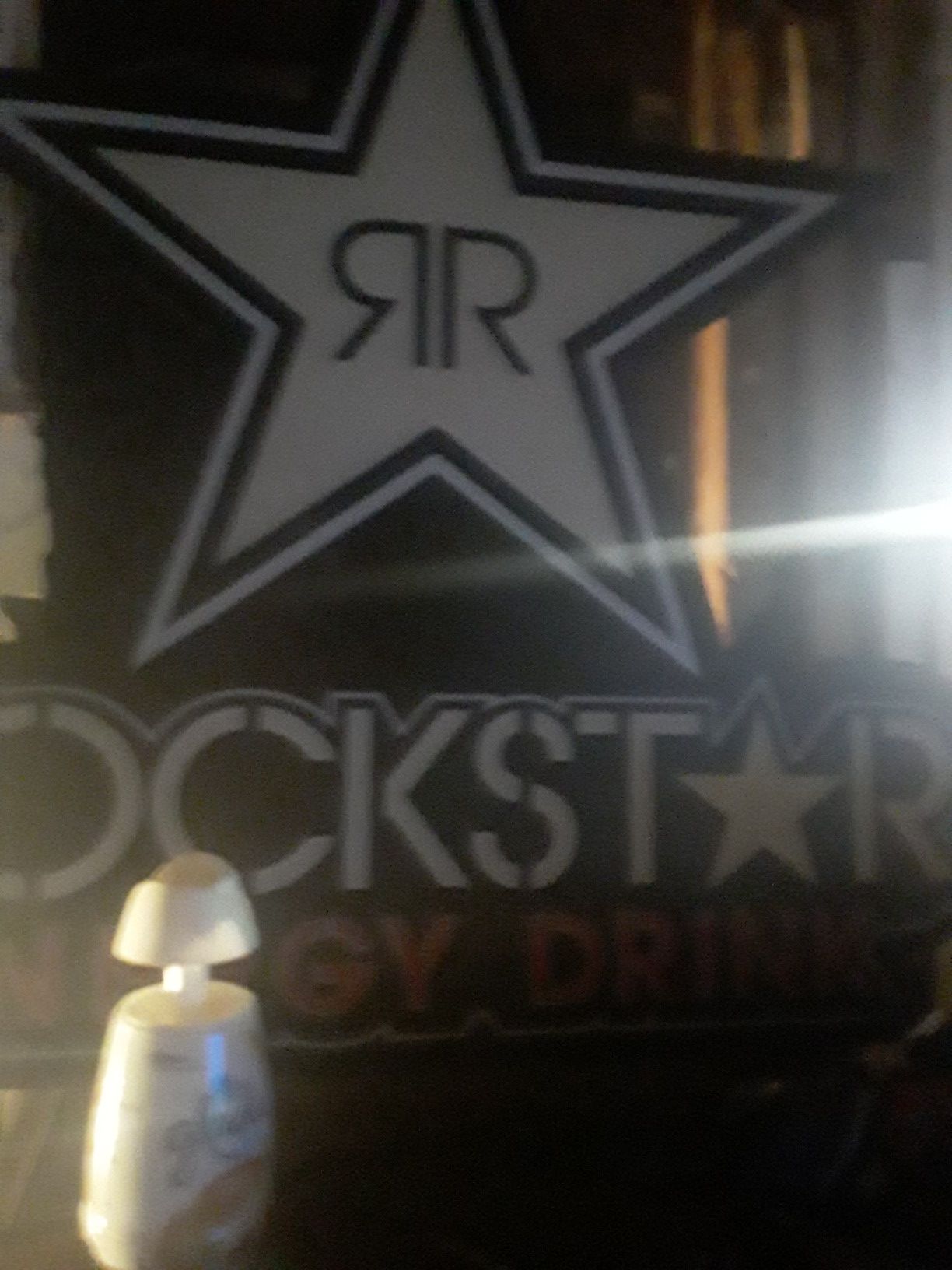 Rockstar energy light works perfect great for bedroom garage or man cave no cracks its perfect
