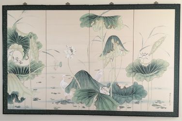Byobu Asian 4-panel wall hanging
