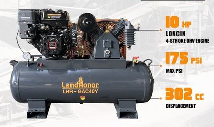 40 Gallon 2 stage air compressor electric start