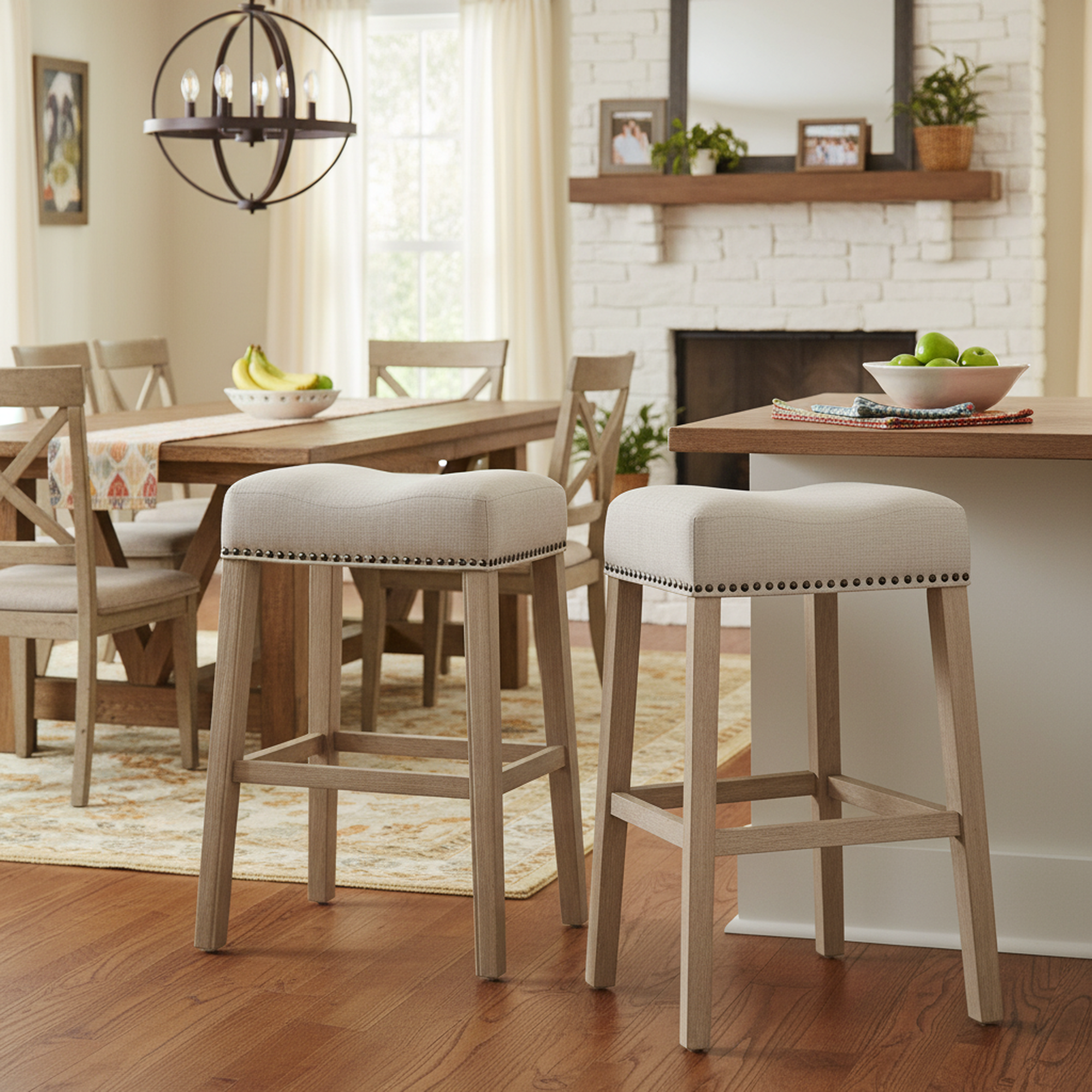 Rioja 29" Upholstered Backless Saddle Bar Stool Set of 2