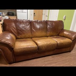 Brown Leather Couch