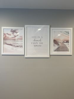 Set Of 3 Beach Framed Prints