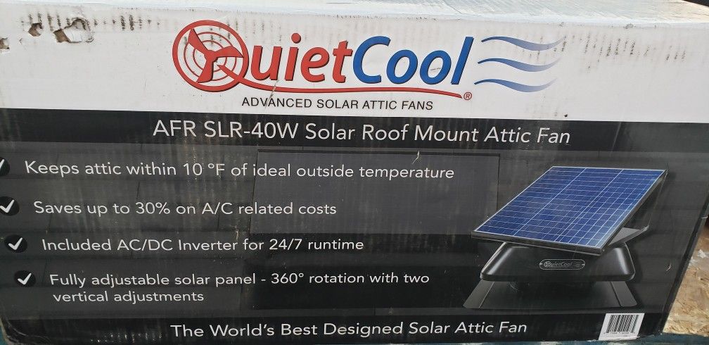 Attic Fan Solar 40 Watts New 
