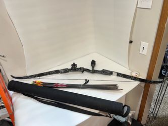 Recurve Bow with Arrows, Case, and Release