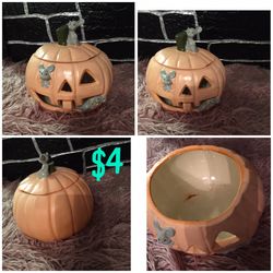 Halloween 🎃 ceramic pumpkin candle holder