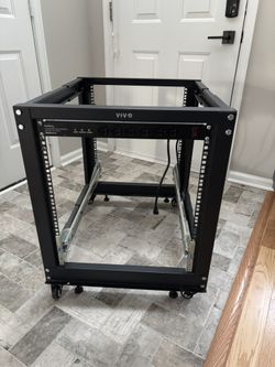 Vivo Open Frame Server Rack w/rack Shelf/SurgeProtector/Dell Power Rails