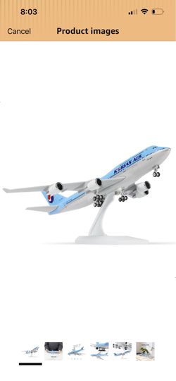 1/240 Compatible for Air Korean 747 Airplane Model Kits (30cm L) for Boeing 747 Airlines Resin Plane Model with Display Stand for Adult Aviation Gift 