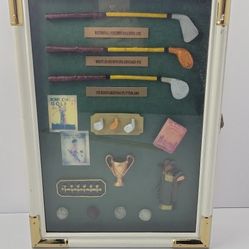 Vintage Golf Shadow Box Key Holder Display Case Wall Decor Mini Clubs...