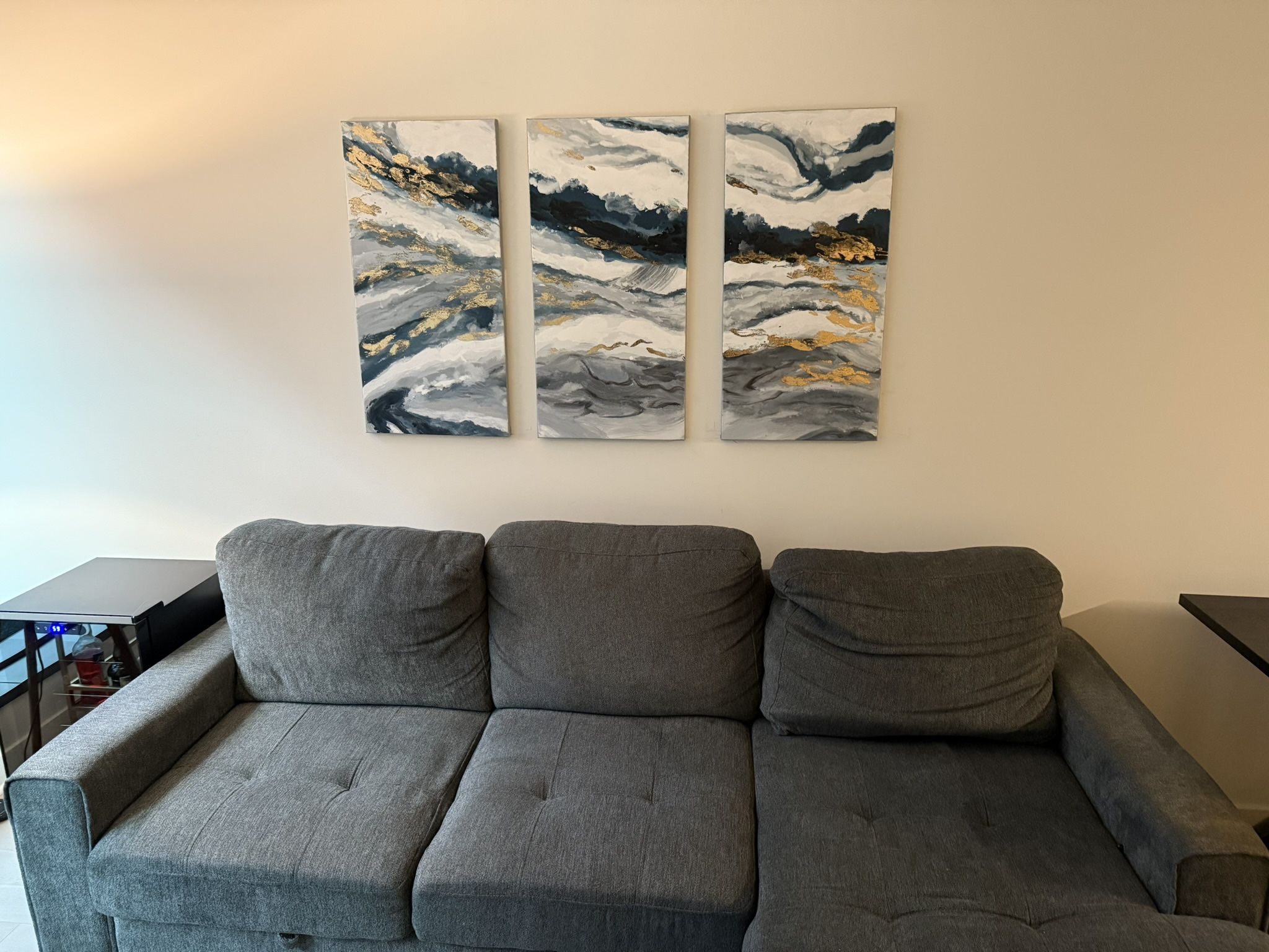 Gray Sectional Sofa with Queen Pull-Out Sleeper & Storage