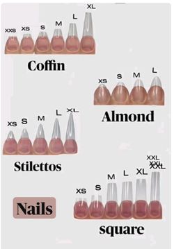 Press on nails size