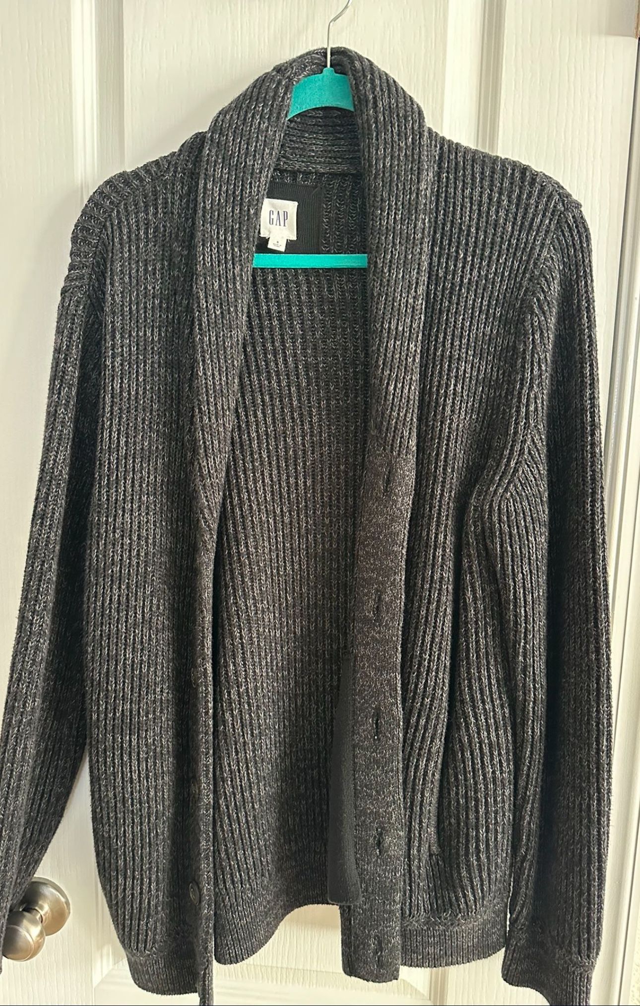 GAP Dark Gray Ribbed Lightweight Cardigan Jacket Small