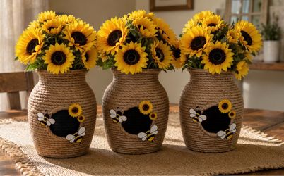 Sunflower and bee centerpieces
