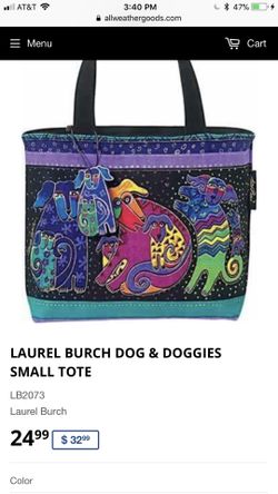 Laurel Burch Dog & Doggies Small Tote