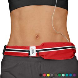 sport2people Running Belt USA Patented - Fanny Pack for Hands-Free Workout - iPhone X 6 7 8 Plus Buddy Pouch for Runners - Freerunning Reflective Wais