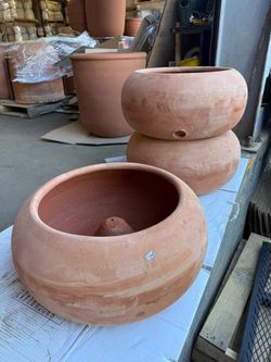 Terracotta bowls 22” wide $45ea