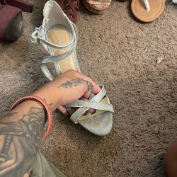 Silver Glitter Heels