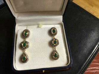 Sterling silver earrings layed with 24k gold