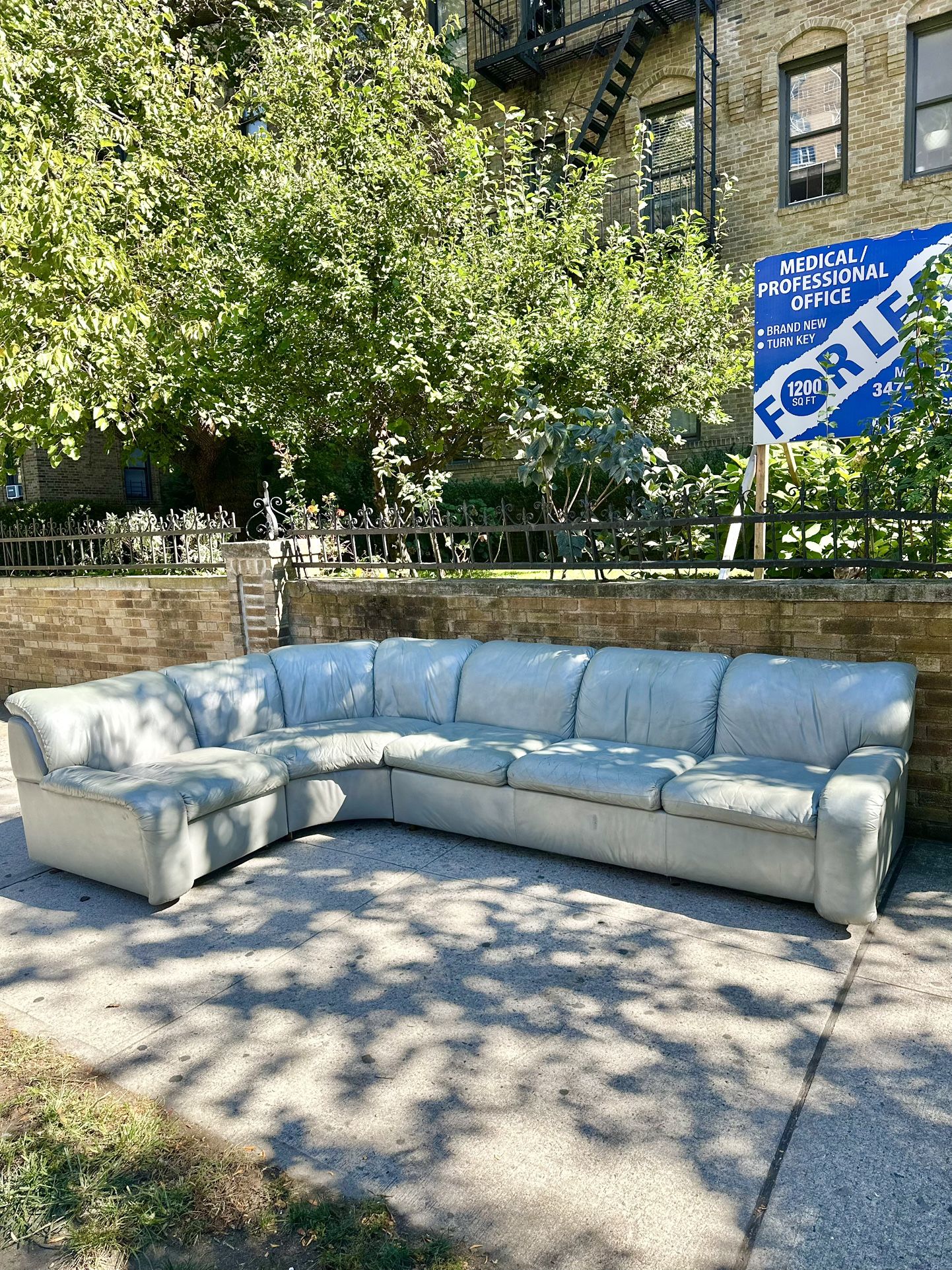 FREE DELIVERY (Italian Leather Sectional)