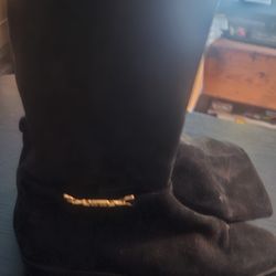 Sam Edelman Size 8.5 Black Knee High Boots With Half Zipper 