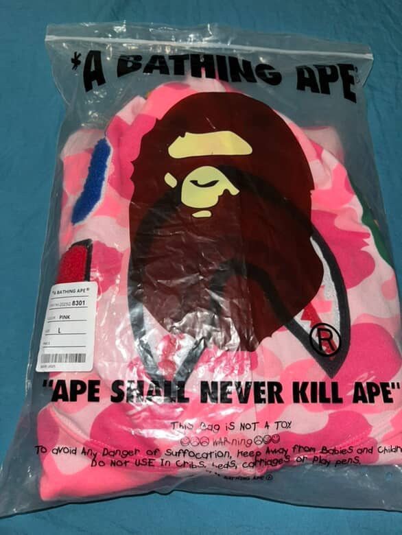 Pink Bape Hoodie Large