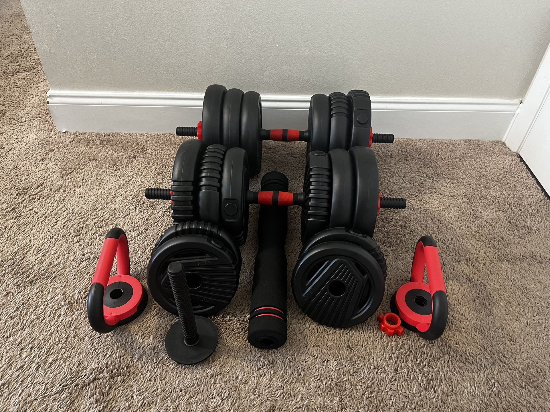 Adjustable Dumbbell Set – 4-in-1 Free Weight System for Home Fitness
