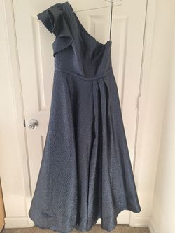 Navy blue evening long gown