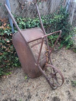 Antique Metal Wheelbarrow