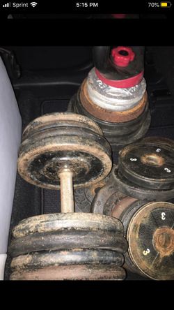 75lb adjustable dumbbells (total) 150lbs weights