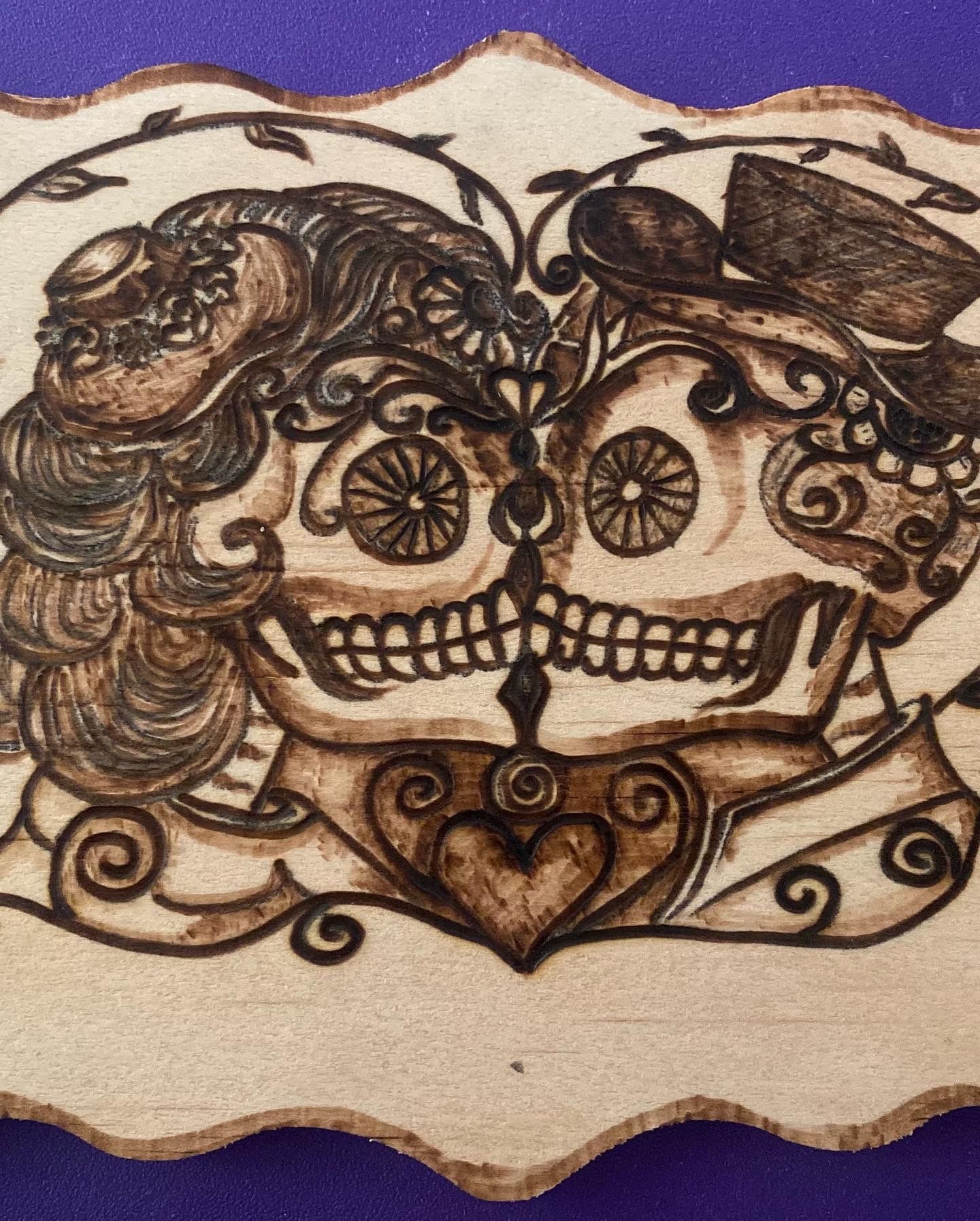 Wedding Anniversary Pyrography  Art & Customized Memory Plaques & Signs
