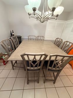 Large Dining Table Set with 8 Chairs