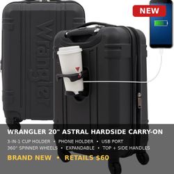 Wrangler 20" Astral Hardside Carry-On Luggage - NEW