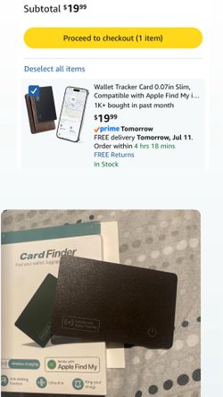 Wallet Tracker Card Air-Tag (iOS Only) - Work with Apple Find My, Bluetooth Tracker Smart Card Wallet Finder, 0.08in Slim, IP68 Waterproof, Item Locat