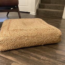 Jute floor pillow top