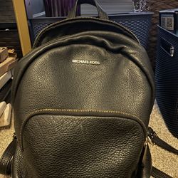Michael Kors Black Leather Pebbled Backpack