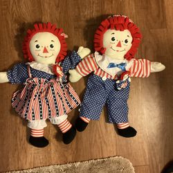Raggedy Ann and Andy. Stars And Stripes Dolls.  Collectible 