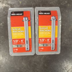 Two Pack Red Head 1/2”x4” Sleeve Anchors