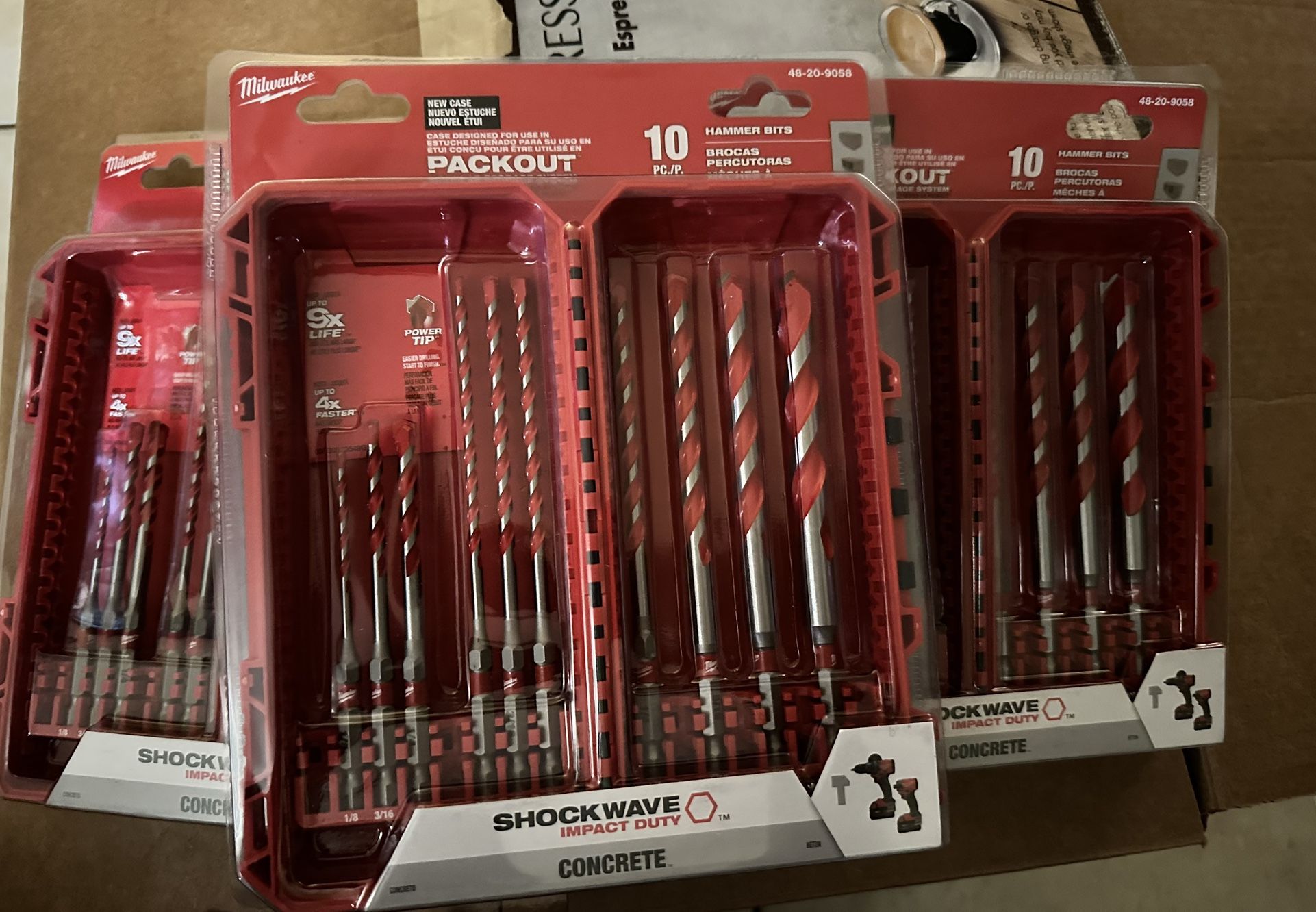 Milwaukee Tool 48-20-9058 10 Pc. Shockwave Impact Duty Carbide Hammer Drill Bit