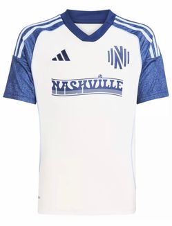 Adidas Nashville SC Third Jersey Youth XS 7-8 White Blue JI7334 NWT