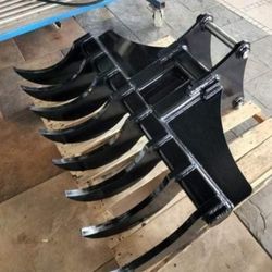 Made In America Excavator Backhoe Root Rake Attachments Buckets Thumbs And More 