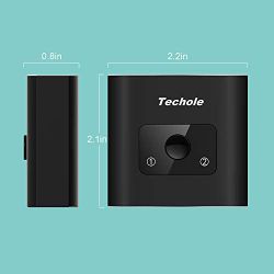 HDMI Switch 4K HDMI Splitter-Techole Aluminum Bi-Directional HDMI Switcher 2 Input 1 Output, HDMI Switch Splitter 2 x 1/1 x 2.