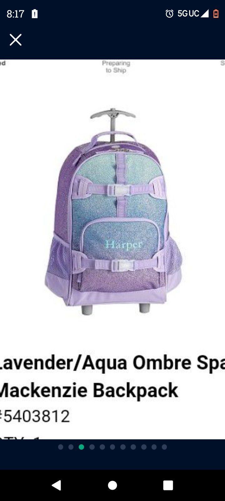 Pottery barn ombre backpack top