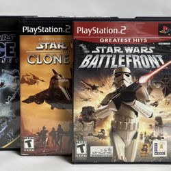Star Wars PS2 Bundle – Battlefront, Force Unleashed, Episode III, Clone Wars (Tested