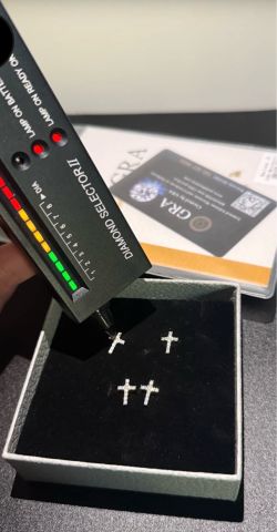 Moissanite Cross Stud Earrings
